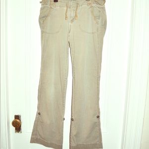 North face pants draw string khaki hiking